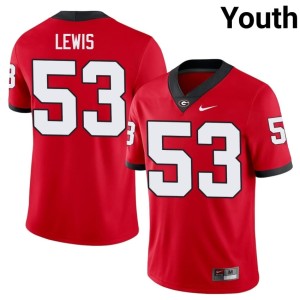 Zach Lewis Youth Red #53 Alumni University of Georgia Jersey 245665-695