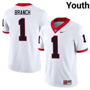 Zachariah Branch Limited Youth #1 White University of Georgia Jerseys 205983-390