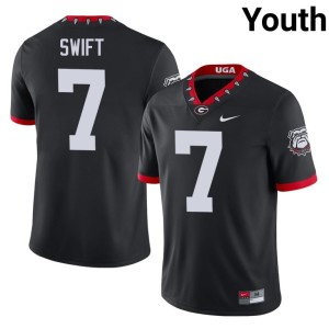 D'Andre Swift Black Football #7 Youth Mascot 100th Anniversary Bulldog Nation Jersey 979186-170