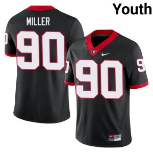 Drew Miller Youth Black #90 Official Go Dawgs Jerseys 786474-145