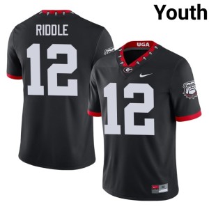 Ja'Marley Riddle High School Mascot 100th Anniversary #12 University of Georgia Bulldogs Youth Black Jerseys 509225-170