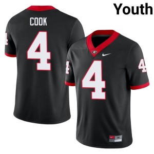 James Cook Embroidery #4 UGA Black Youth Jerseys 512026-942