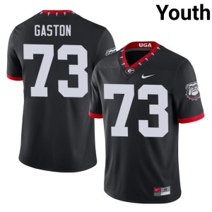 Juan Gaston Mascot 100th Anniversary Dawgs #73 NCAA Black Youth Jersey 440178-325