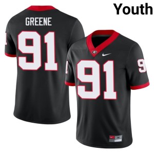 Justin Greene Youth Black NCAA #91 Georgia Bulldogs Jersey 535951-350