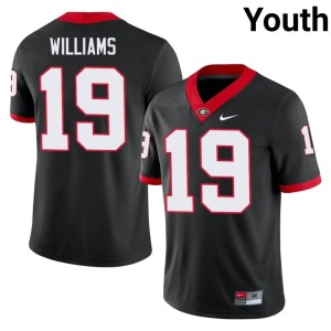 Justin Williams Youth #19 Black Embroidery University of Georgia Bulldogs Jersey 533207-313