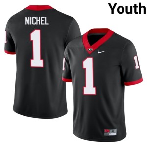 Sony Michel Youth Limited Black University of Georgia #1 Jerseys 641123-173