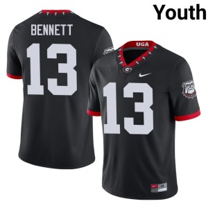 Stetson Bennett Bulldog Nation Black Mascot 100th Anniversary Youth #13 Embroidery Jerseys 268523-646