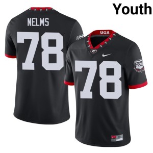Tate Nelms Mascot 100th Anniversary Black Youth University of Georgia Bulldogs Stitched #78 Jersey 942999-357