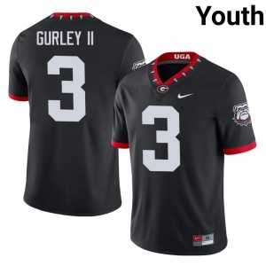 Todd Gurley II Alumni Youth #3 Mascot 100th Anniversary University of Georgia Black Jerseys 765429-430