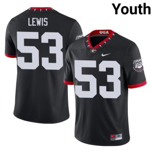Zach Lewis Black Mascot 100th Anniversary Go Dawgs Youth Official #53 Jersey 309599-504