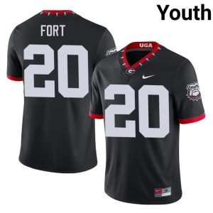 Zech Fort Mascot 100th Anniversary #20 Alumni Georgia Youth Black Jersey 929686-937