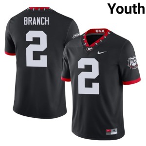 Zion Branch NCAA Mascot 100th Anniversary Georgia Bulldogs Black Youth #2 Jerseys 452702-861